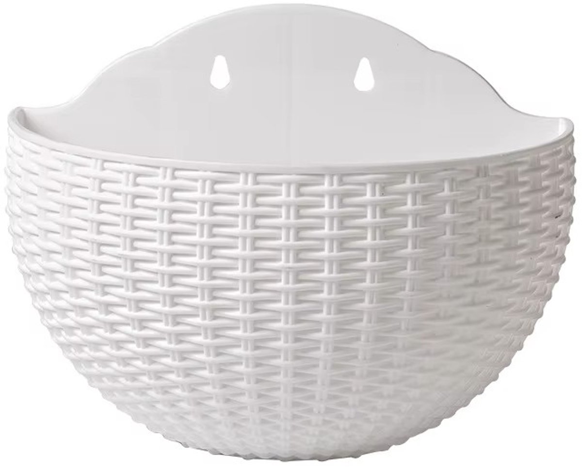 Bloempot | Plantenbak | Rotan | Wit