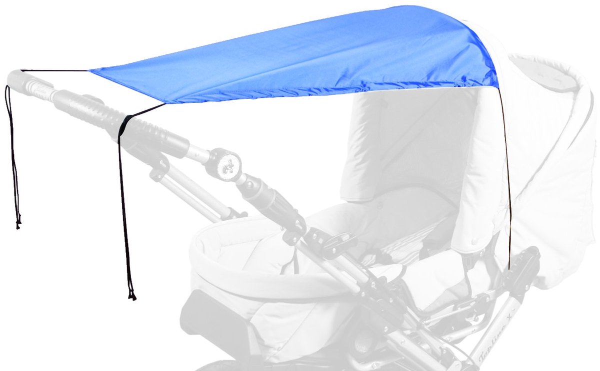 zonnescherm kinderwagen universeel - royal blauw - UPF 50+ bescherming - verstelbaar voor optimaal comfort - ShopVlot