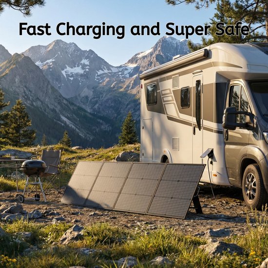 220W Vouwbaar Zonnepaneel, Hoog Rendement Monokristallijn Draagbaar Zonnepaneel IP67 Waterbestendig voor Camping, Camper, Noodstroom & Powerstation — afbeelding 3