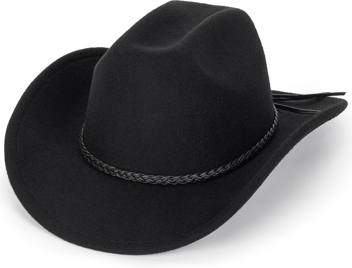 Western-cowboyhoed voor dames en heren, brede rand, cowgirl, fedora-jazz-hoeden met band