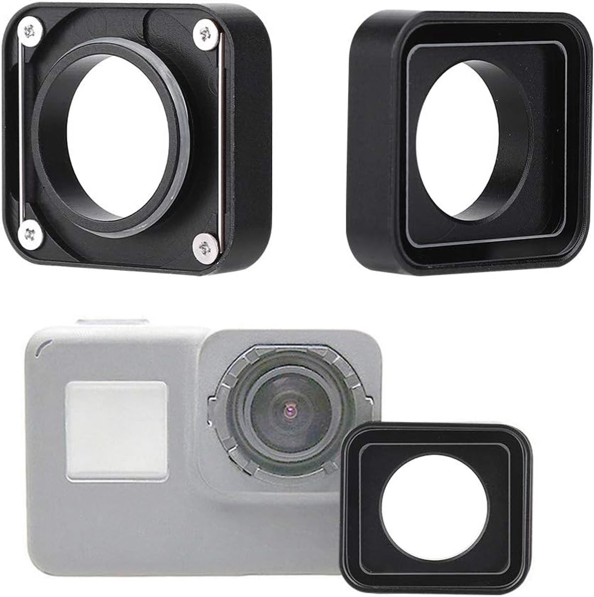 Lensbeschermer Voor GoPro Hero 5 6, Actiecamera Met Lensbeschermer Beschermende Lensvervanging Zwarte Beschermhoes Actiecamera Filmaccessoires: