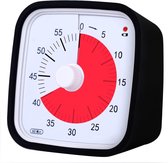 Verbeterde zwarte visuele timer met beschermhoes - Stille 60 minuten countdown-timer voor kinderen en volwassenen met herinnering bij laag batterijniveau