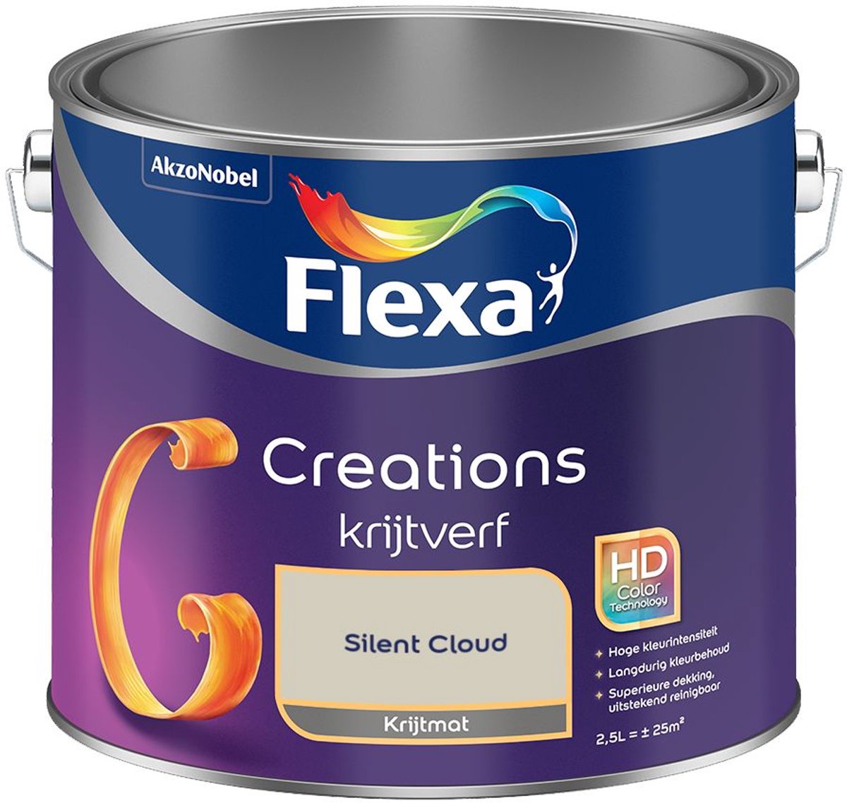 Flexa - Creations Muurverf Krijt - Silent Cloud - 2,5 L - Kleur Van Het Jaar 2027