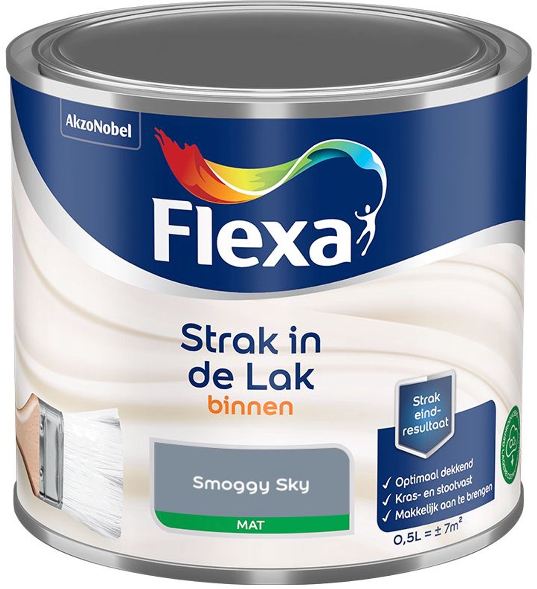 Flexa - Strak In De Lak Binnenlak Mat - Smoggy Sky - 500 Ml - Kleur Van Het Jaar 2027