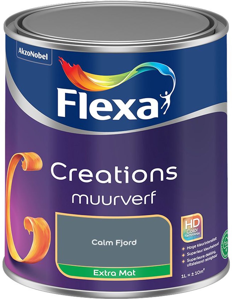 Flexa - Creations Muurverf Extra Mat - Calm Fjord - 1 L - Kleur Van Het Jaar 2027