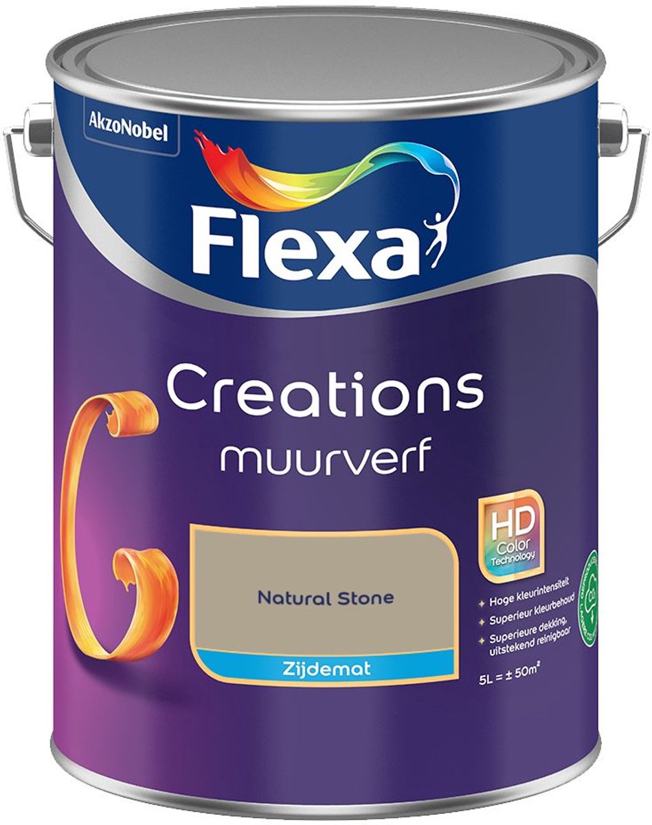 Flexa - Creations Muurverf Zijdemat - Natural Stone - 5 L - Kleur Van Het Jaar 2027