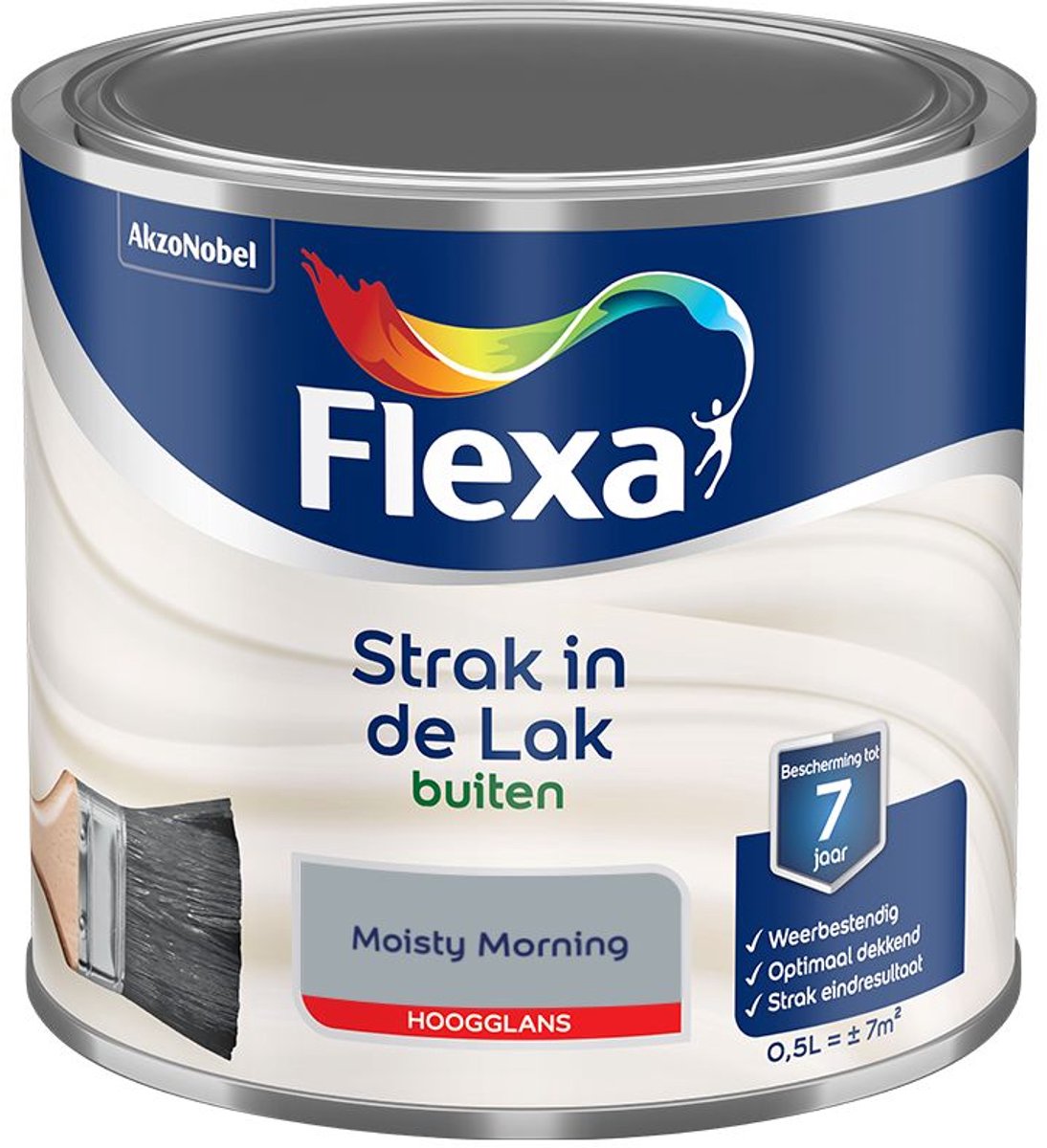 Flexa - Strak In De Lak Buitenlak Hoogglans - Moisty Morning - 500 Ml - Kleur Van Het Jaar 2027