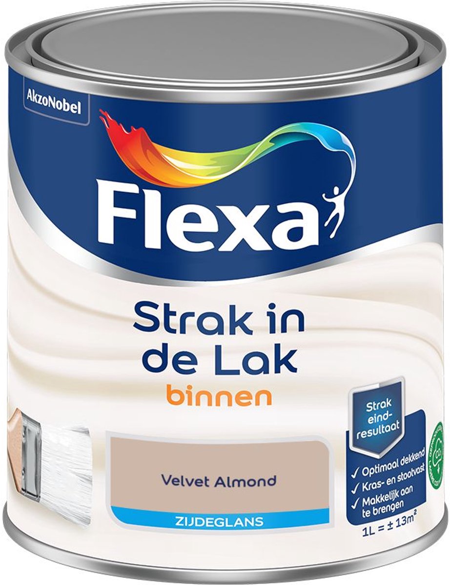 Flexa - Strak In De Lak Binnenlak Zijdeglans - Velvet Almond - 1 L - Kleur Van Het Jaar 2027