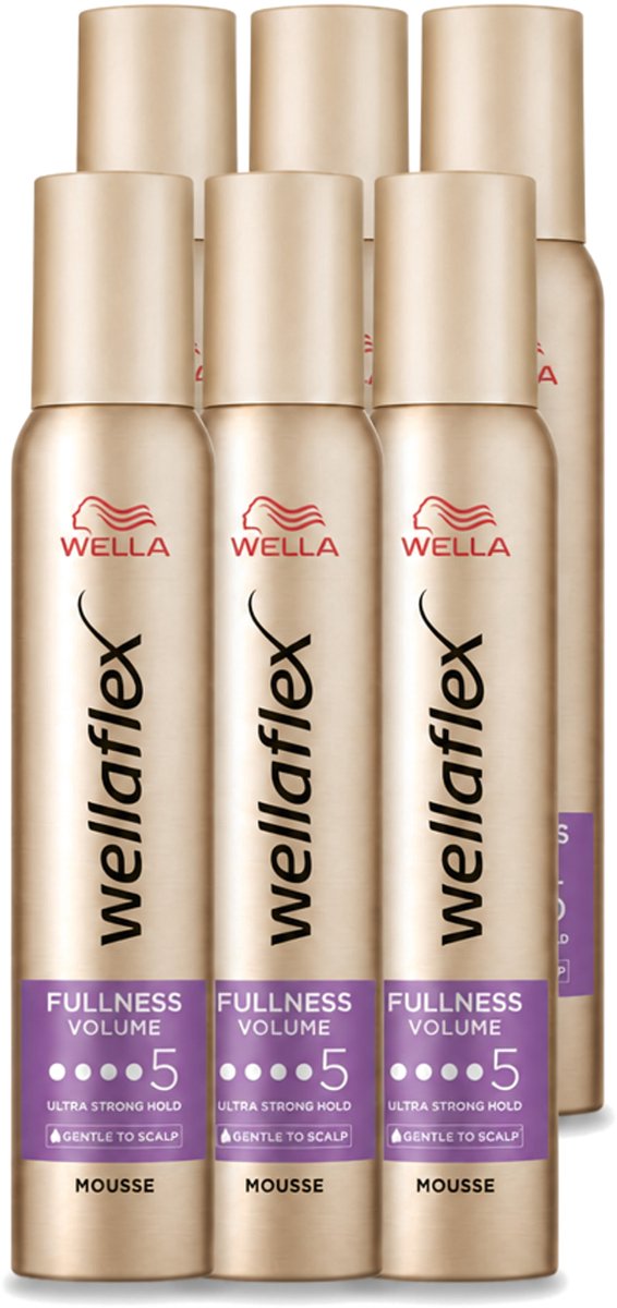 6 x Wella – Flex Fullness Volume Ultra Strong – Haarmousse – 200 ml - Voordeelverpakking - 6 stuks