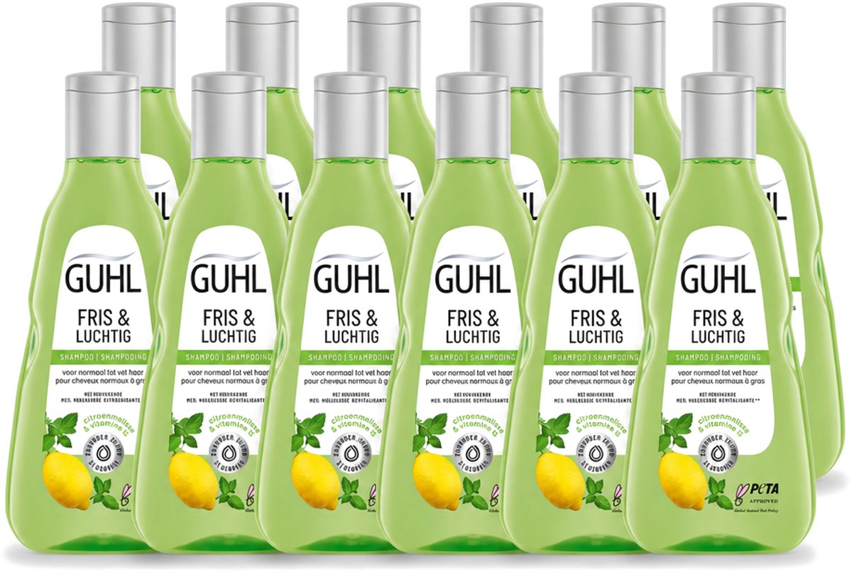 12 x Guhl - Shampoo - Fris & Luchtig - 250 ml - Voordeelverpakking - 12 stuks