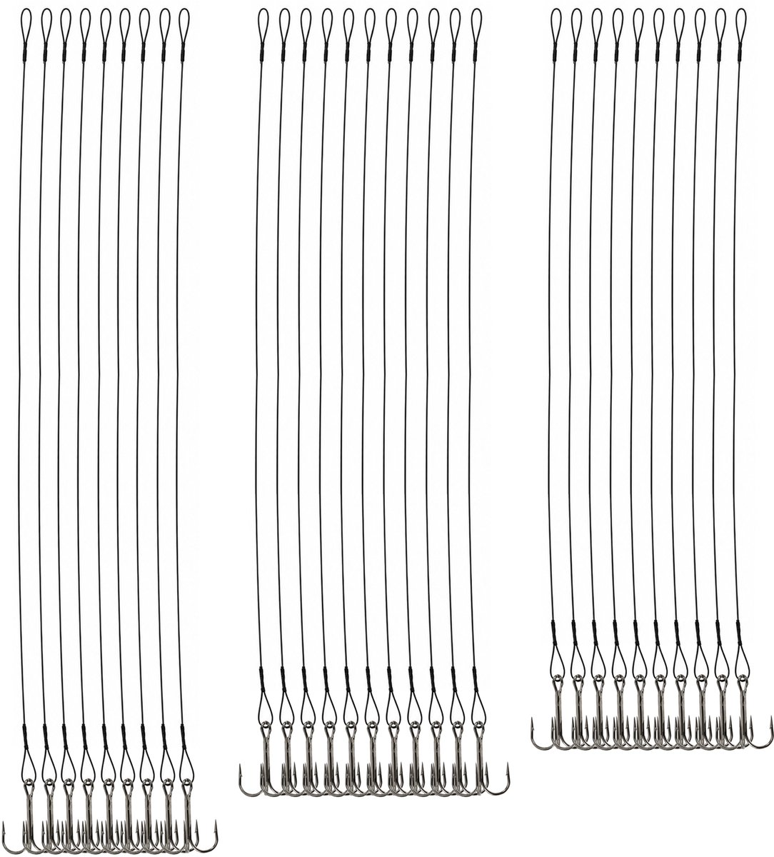 DLT Stalen Onderlijnen met Dreg - 30 Stuks - 15 20 en 30 cm