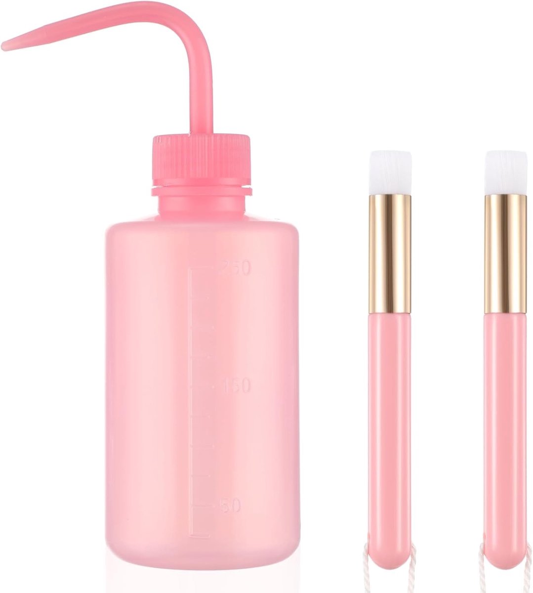 Eyelash Shampoo en Reinigingsset met 250ml Fles en 2 Oogmake-up Borstels voor Wimperextensions en Zwarte Puntjes Verwijdering