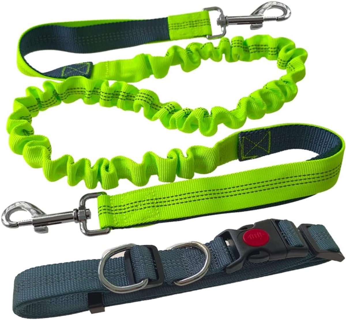 Verstelbare Heupriem voor Honden, Retractable Bungee Leash met Reflecterende Stiksels voor Joggen en Wandelen met Huisdieren