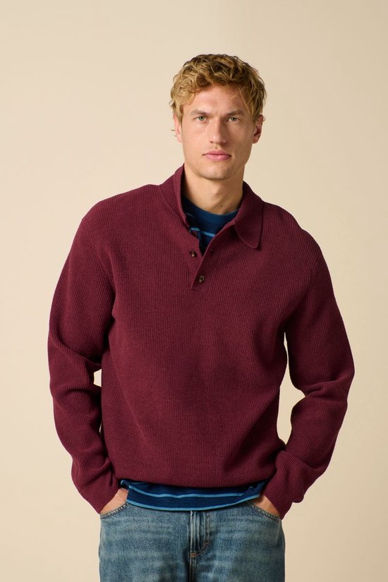 Donkerrode Polo Trui