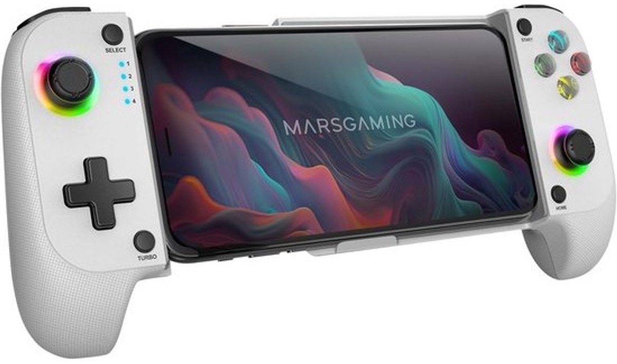2-in-1 Bluetooth Gamepad met RGB Neon, Dubbele Trilling en Turbo - Geschikt voor PC, Smartphone (tot 6,8"), iOS, Android en Consoles