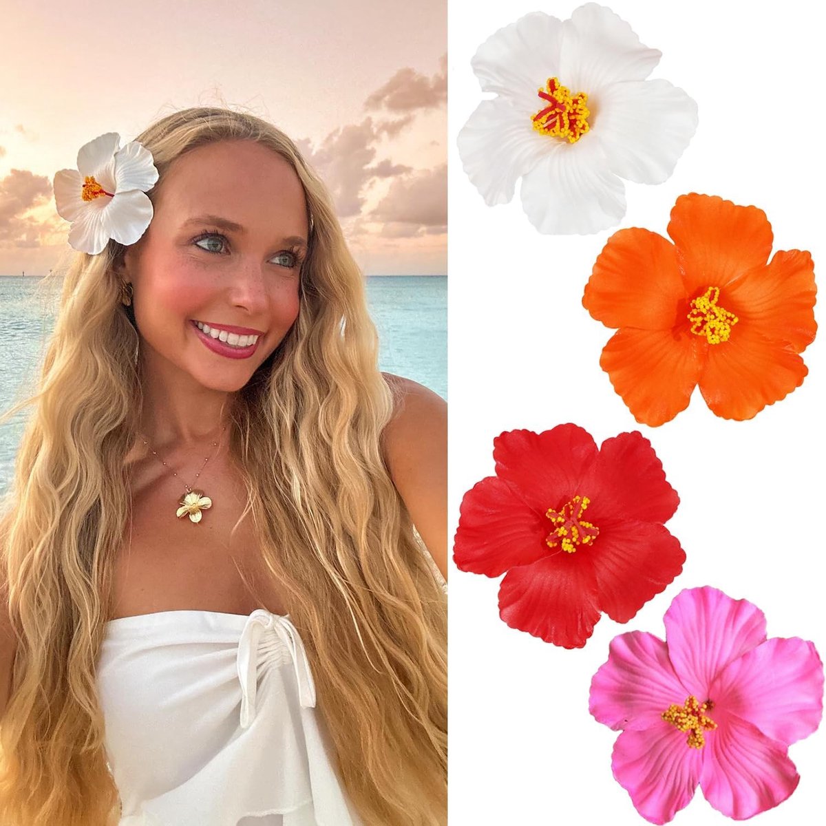 Haarspelden bloem haarspelden Hawaii bloemen haarclips zomer schattige bloemens haarclip plumeria hibiscus haarclip bloemen voor vrouwen voor strandfeesten, vakantie, festival
