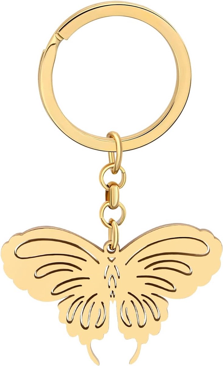 Staal Vlinder Sleutelhanger Insect Sleutelhanger Vlinder Geschenken Voor Vrouwen Meisjes Auto Sleutel Purse Charms