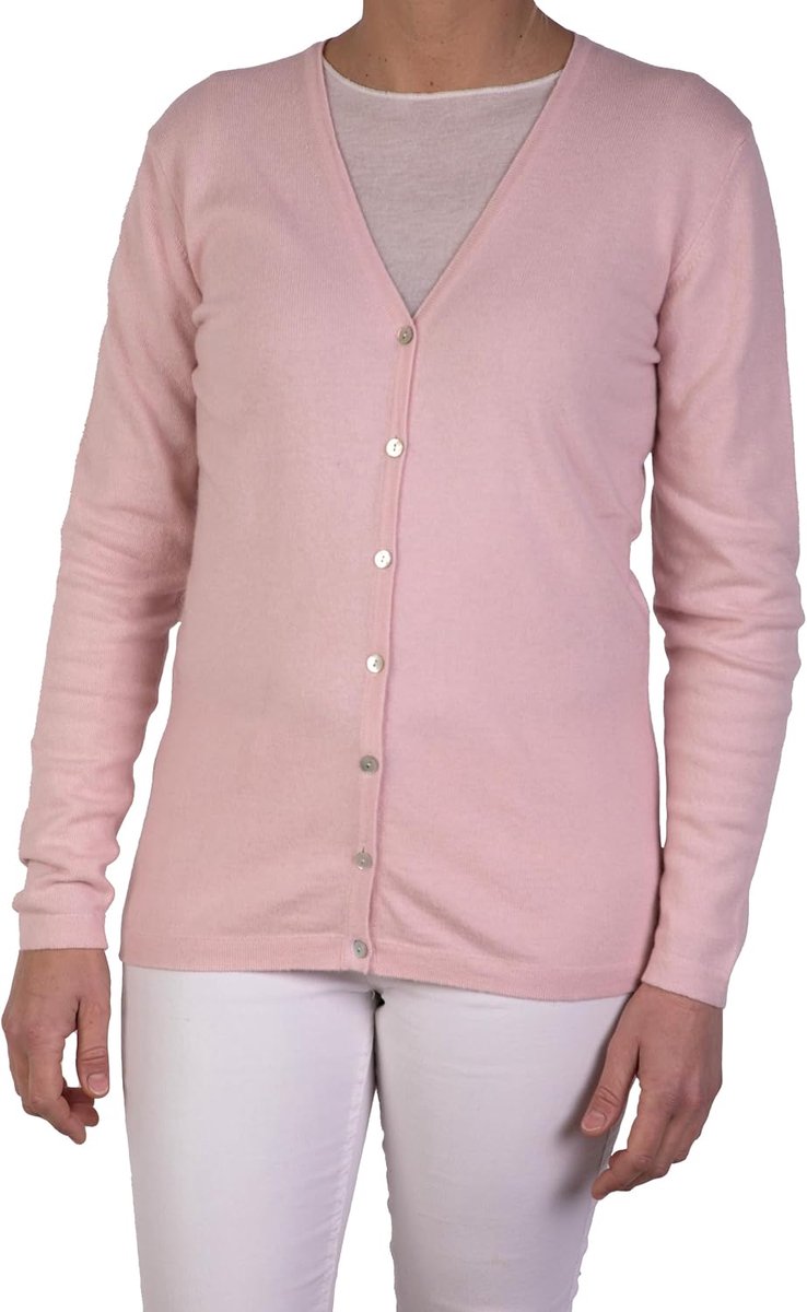 Vest voor dames, kasjmier-mix, golfin, geschroefd, knopen, Made in Italy, klassieke merinowol, lange mouwen, herfst, gebreid, kasjmier, herfst, winter