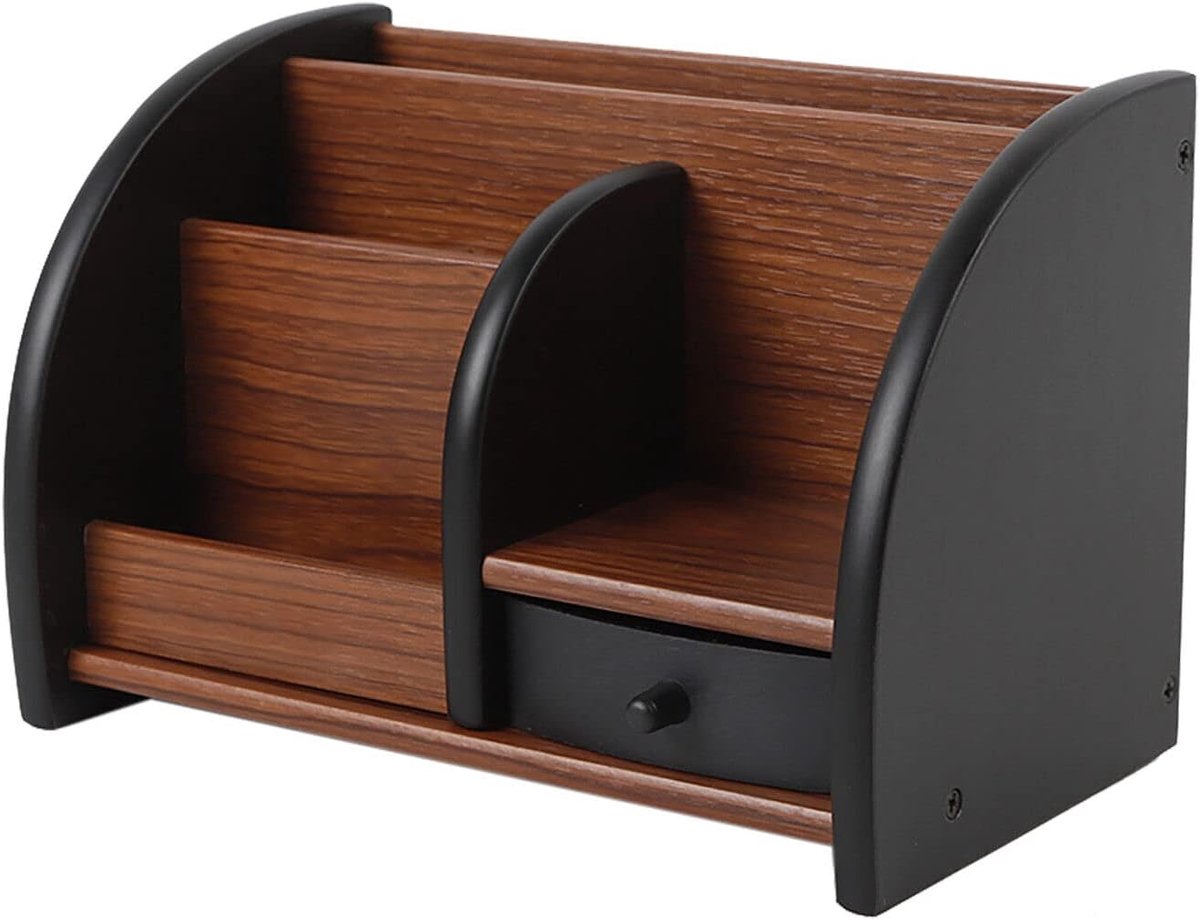 Bureau-organizer met lade en pennenhouder, bureau-organizer, ruimtebesparende bureau-organizer voor pennen, nietjes, mapklemmen, zelfklevende notities