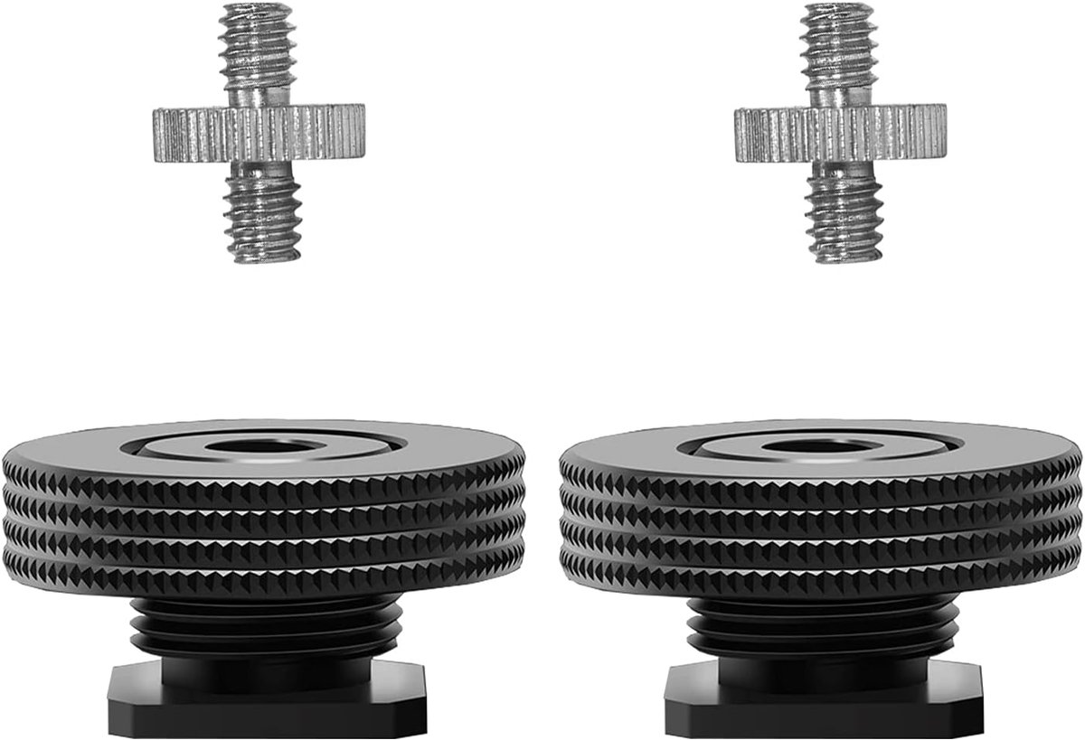 1/4 inch binnendraad naar Hot Shoe Adapter, Hot Shoe Mount Adapter met 1/4 naar 1/4 inch mannelijke schroefadapter voor magische arm, monitor, videolamp