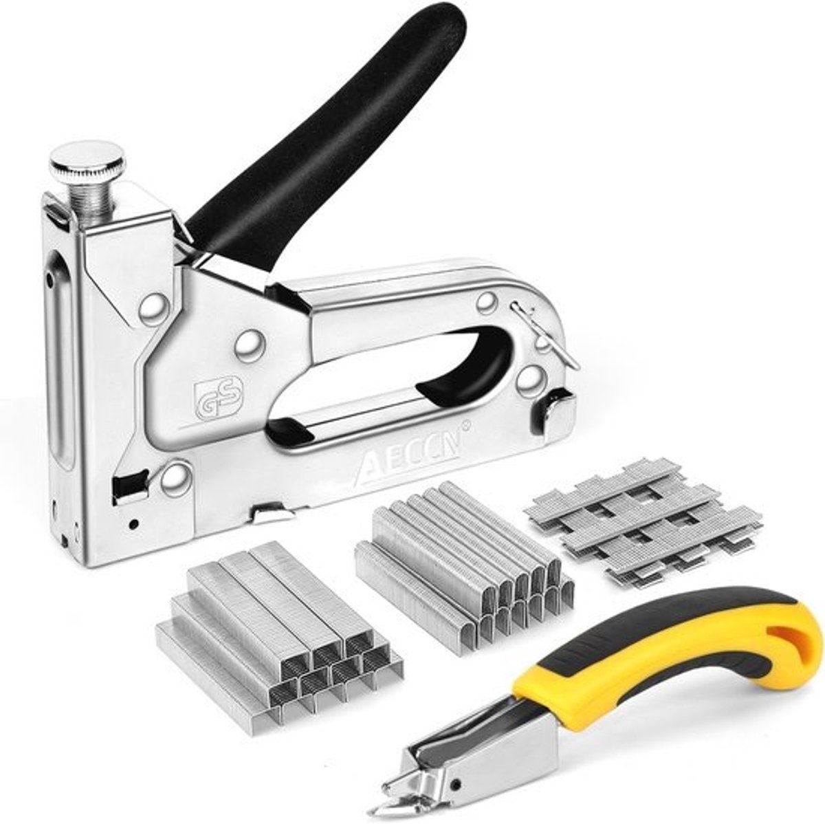 3-in-1 Handnietpistool met Verstelbare Kracht en 2100 Nietjes