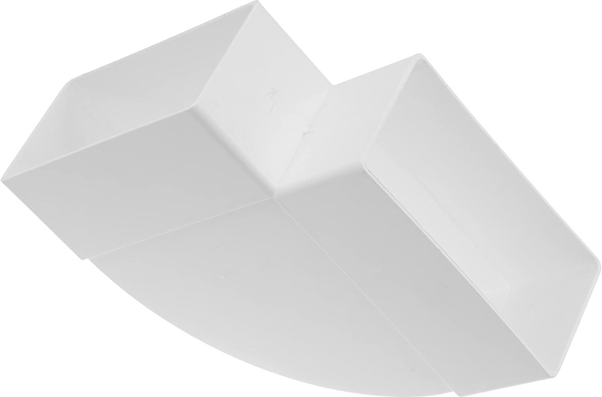 110 x 55 mm / 11 x 5,5 cm horizontale rechthoekige kanaalboog voor buisaansluiting – hoek: 90° – ventilatiesysteem, verwarming, koeling – ventilatieelement voor beperkte ruimtes