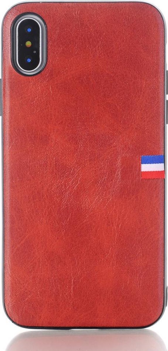 Vintage Softcase - Iphone X/XS Hoesje - Rood - Crazy Horse