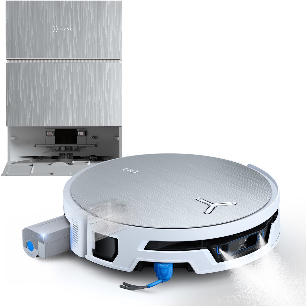 Ecovacs Deebot X12S Pro Omni - Robotstofzuiger Met Dweilfunctie - 27.000 Pa - 63°C Warm Water - Omni Station - AIVI 3D 4.0 - Wit