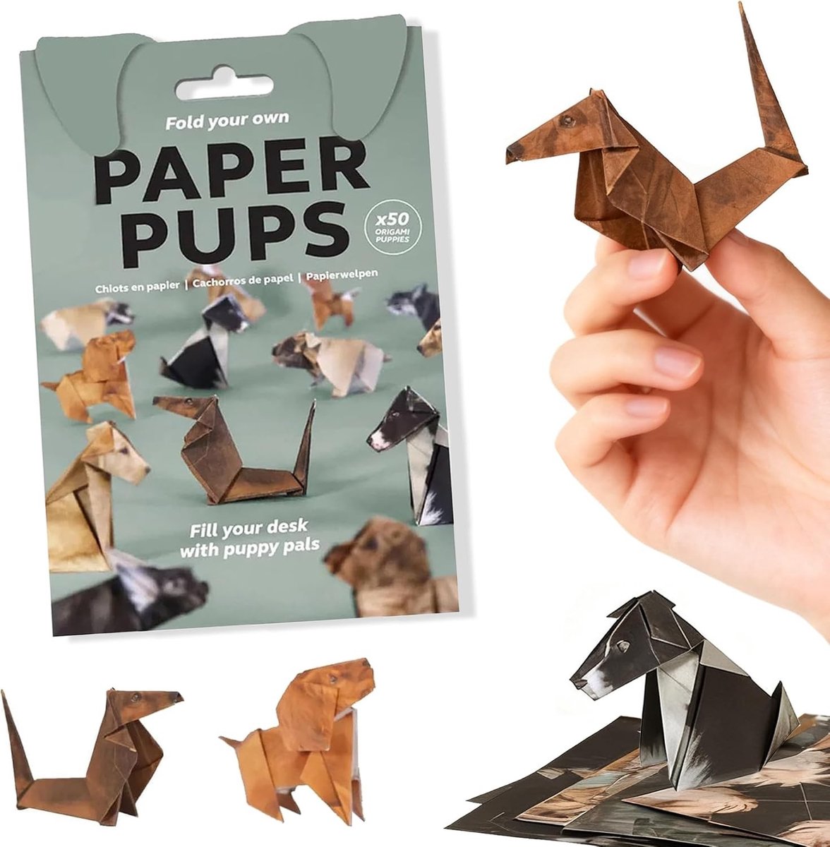 DIY Origami Hondjes - 50 Vellen Origami Papier voor Creatieve Sculpturen, Desk Animals en Knutselprojecten