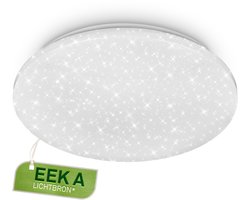 BRILONER Vipe A - Plafondlamp - plafonniere met sterdecor - EEK A* lichtbron - 8 Watt - neutral wit licht 4.000 kelvin - Ø29cm