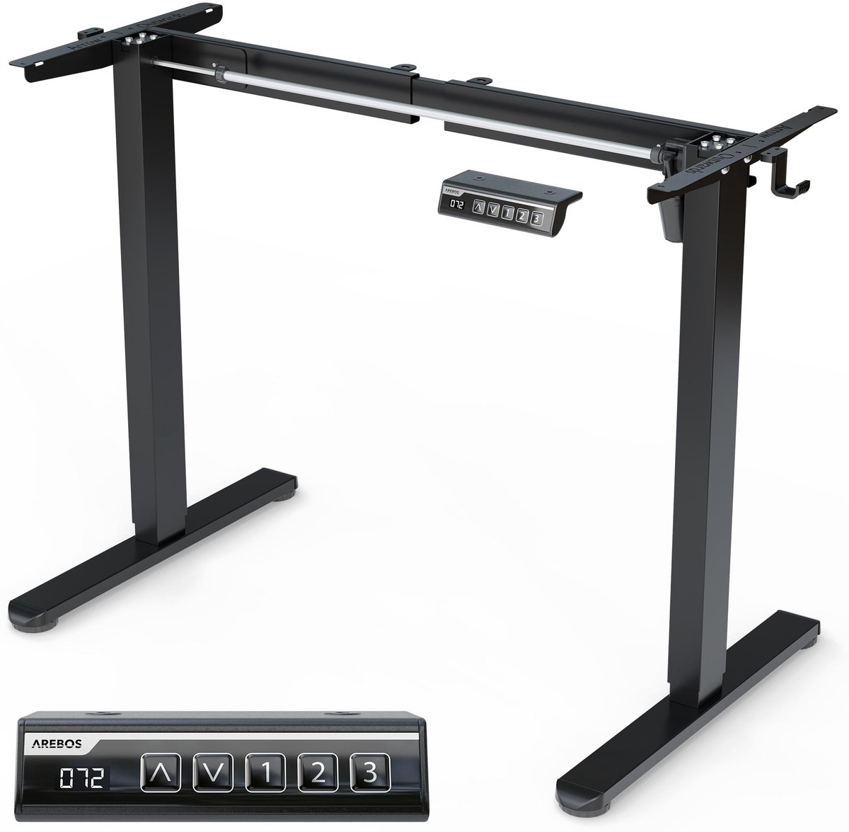 AREBOS Bureau Frame Elektrisch Verstelbaar In Hoogte Zit Sta Motor Zwart 70 kg