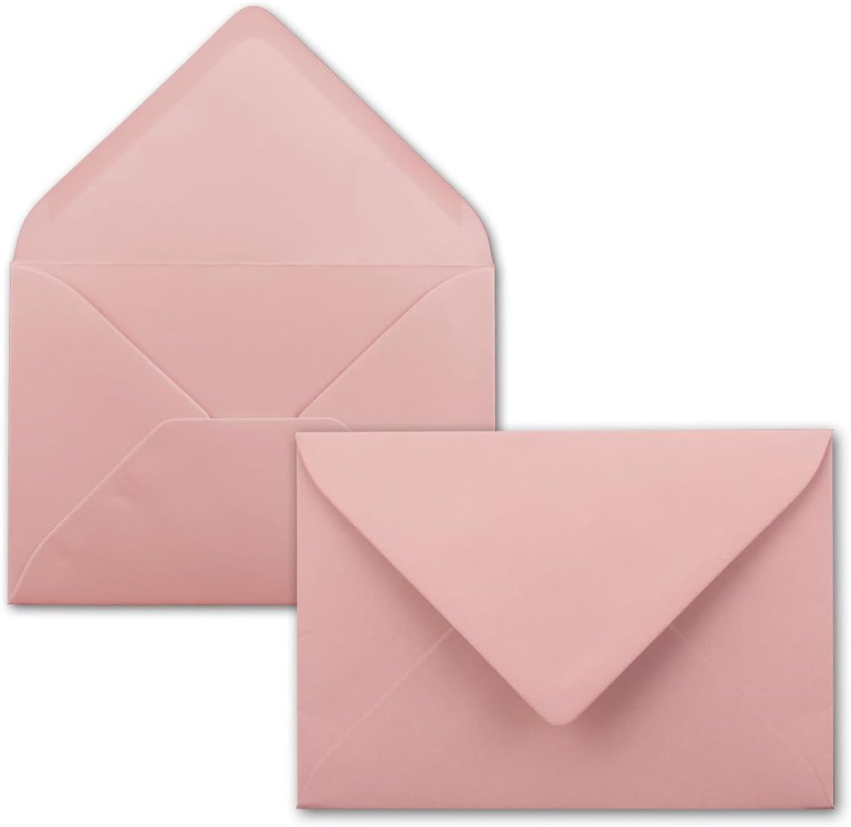 50 stuks B6 enveloppen, 17,5 x 12,5 cm, oudroze, natte sluiting met puntige klep, 120 g/m², voor bruiloft, wenskaarten, uitnodigingen