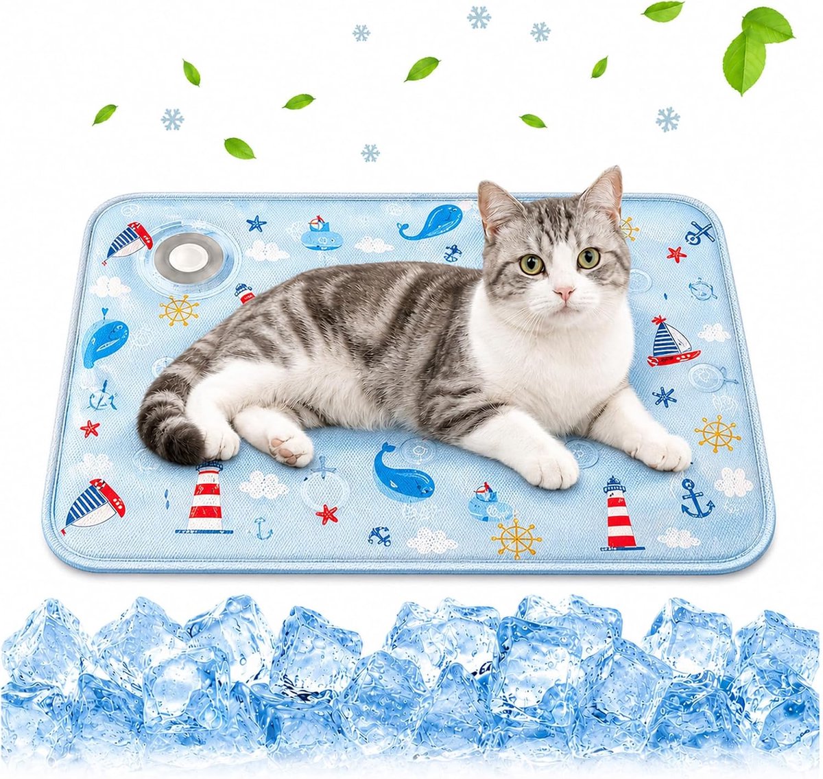 Koelmat voor honden, koelmat voor honden met verwisselbaar water, zomeraccessoires voor katten en kleine honden, plakt geen haren, wasbaar, ideaal tegen oververhitting
