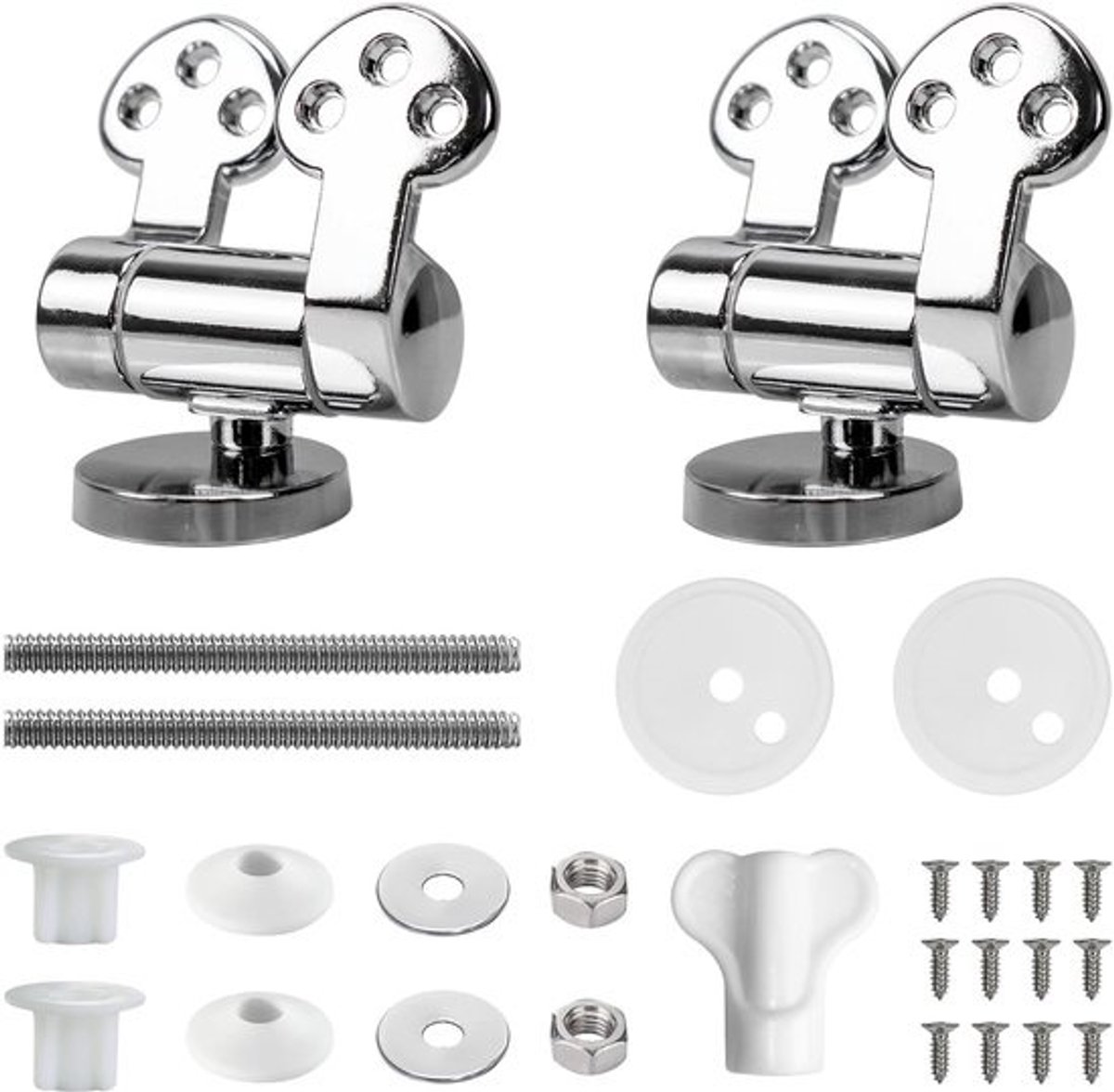 Bevestigingsset Toiletzitting - Soft-Close Scharnier Zinklegering - Voor MDF Hout Bamboe