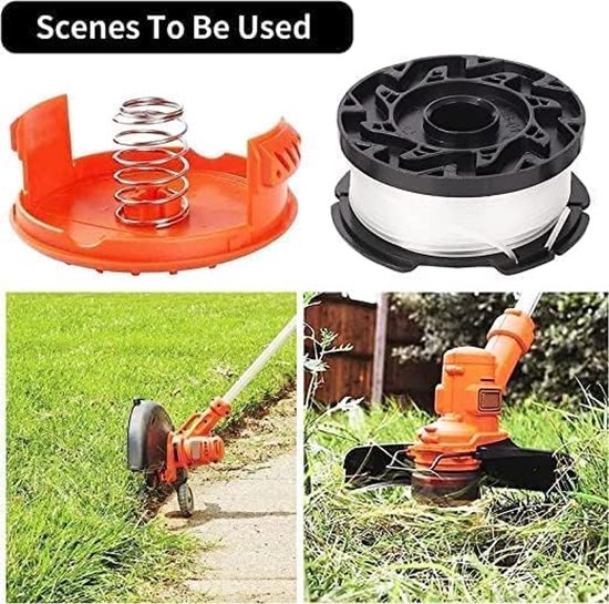 Spoelen voor Black and Decker grastrimmer, set met 6 spoelen, 1 afdekking en 1 veer — afbeelding 3