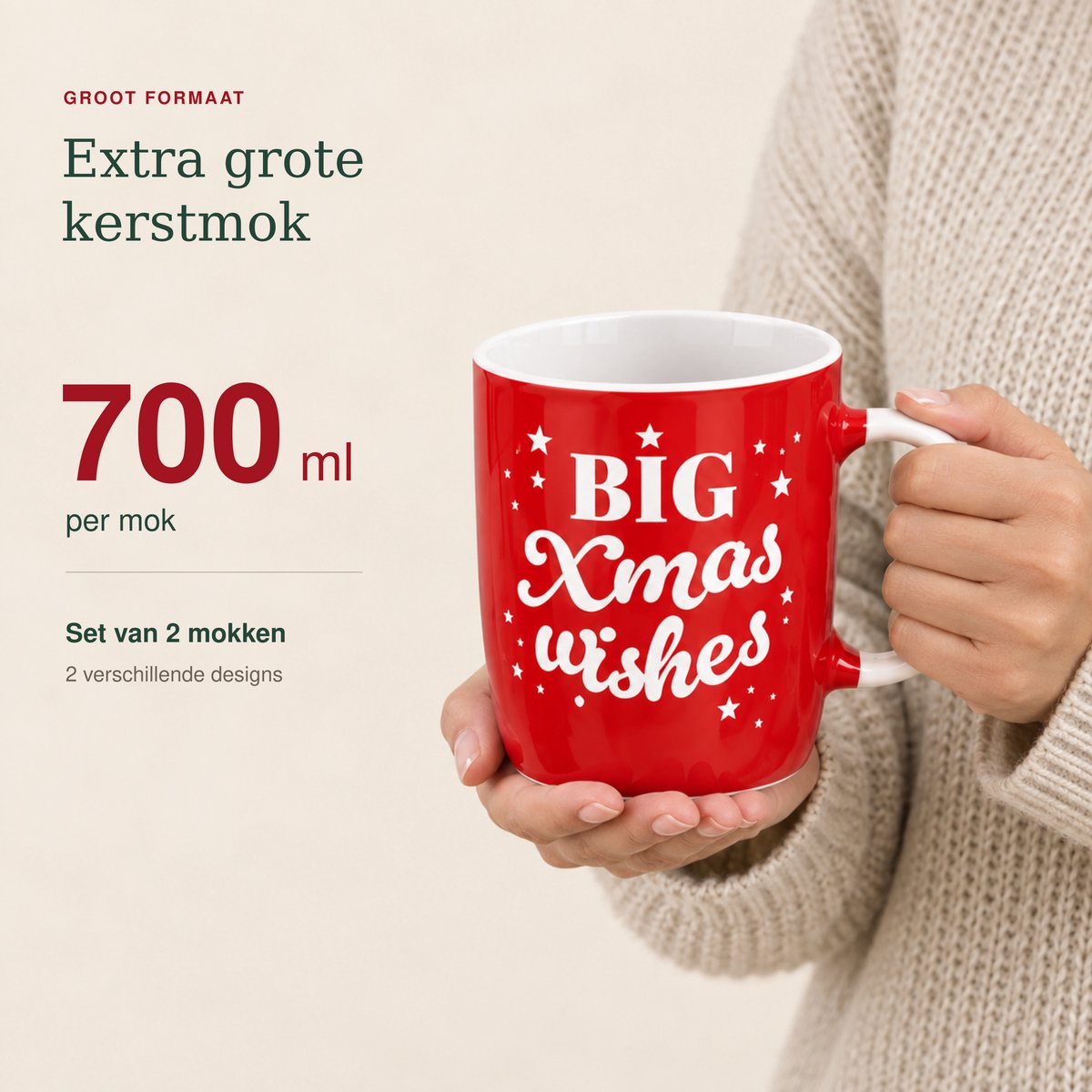 EasyMart Kerstmokken Cadeauset – Kerstpakket – 2 x 700 ml – Kerstcadeau met Chocolademelk, Marshmallows, Chocolade en Candy Canes – foto 5
