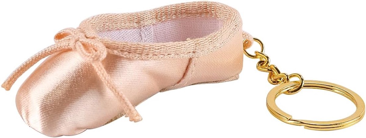 Balletschoen Sleutelhanger, Pointe Sleutelhanger, Handgemaakte Kanten Schoenhanger, Tas Hanger, Cadeau voor Dansliefhebbers Goud