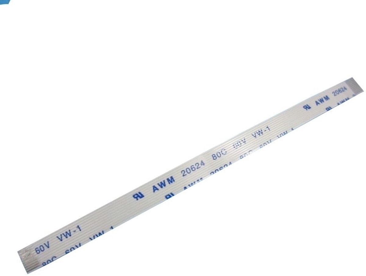10PIN 0.5mm raster AWM 20624 80C 60V VW-1 flexibele kabel lengte 100 mm, PIN bezetting aan dezelfde kant type A lintkabel