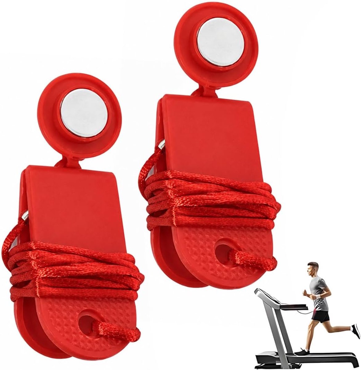 2 Pezzi Tapis Roulant Magnetico, Forte Magnete Arresto Immediato, Chiave Di Sicurezza Per La Maggior Parte Dei Tapis Roulant (Plastica)