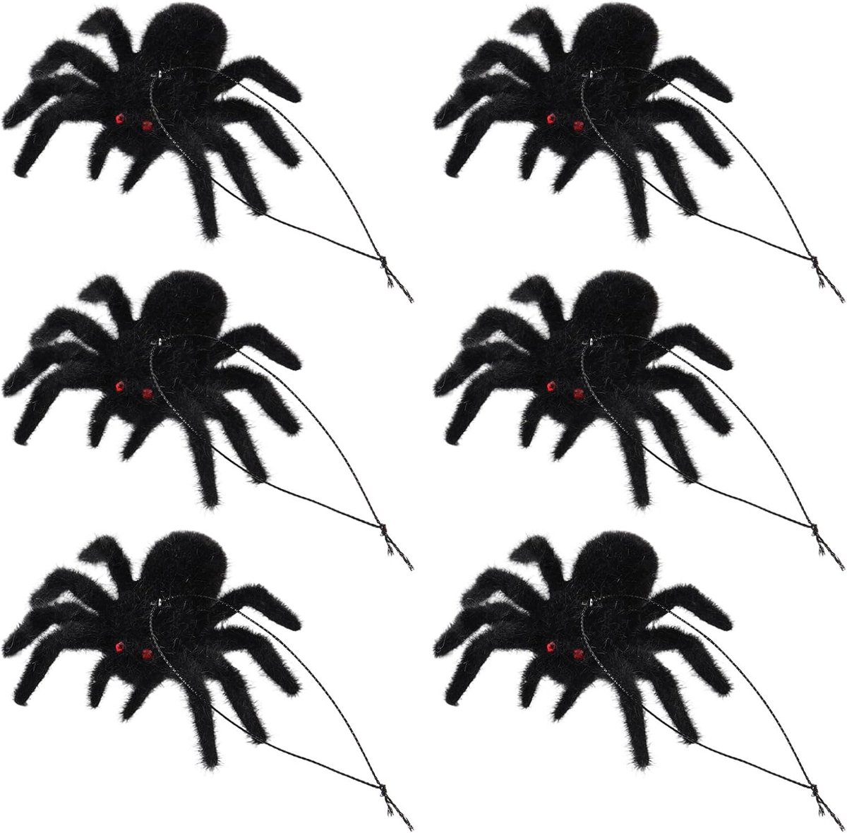 Hangende Spinnen, Realistisch Uitziende Harige Spinnen Griezelige Nepdecoratie voor Halloween Spookhuis Binnen Buiten Feest