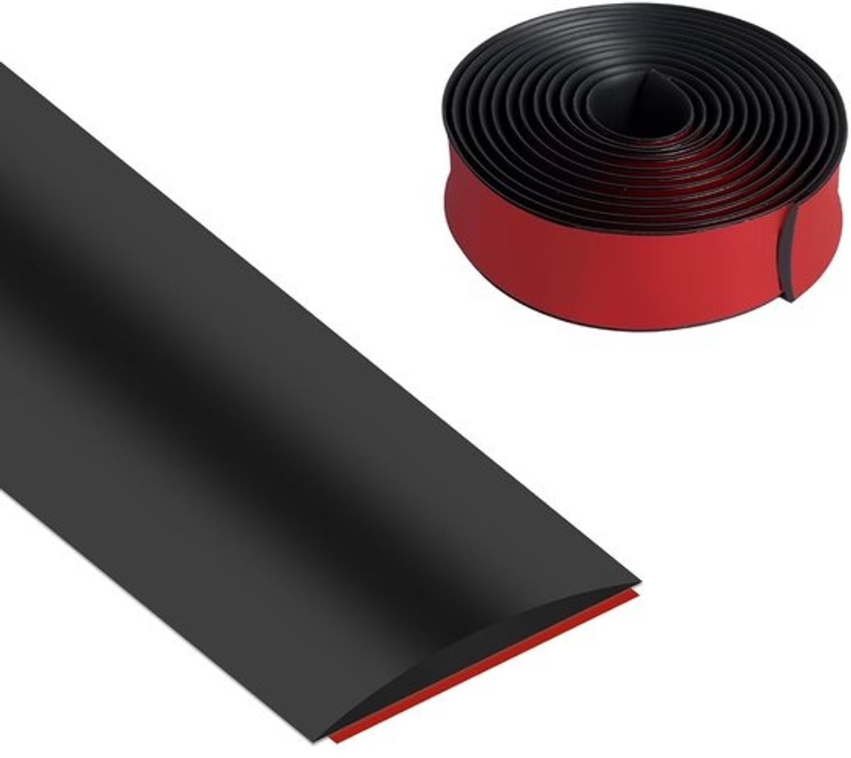 Overgangsprofiel - Zelfklevend Vinyl - Voor het afdekken van vloernaden - Zwart 4 cm x 3 m