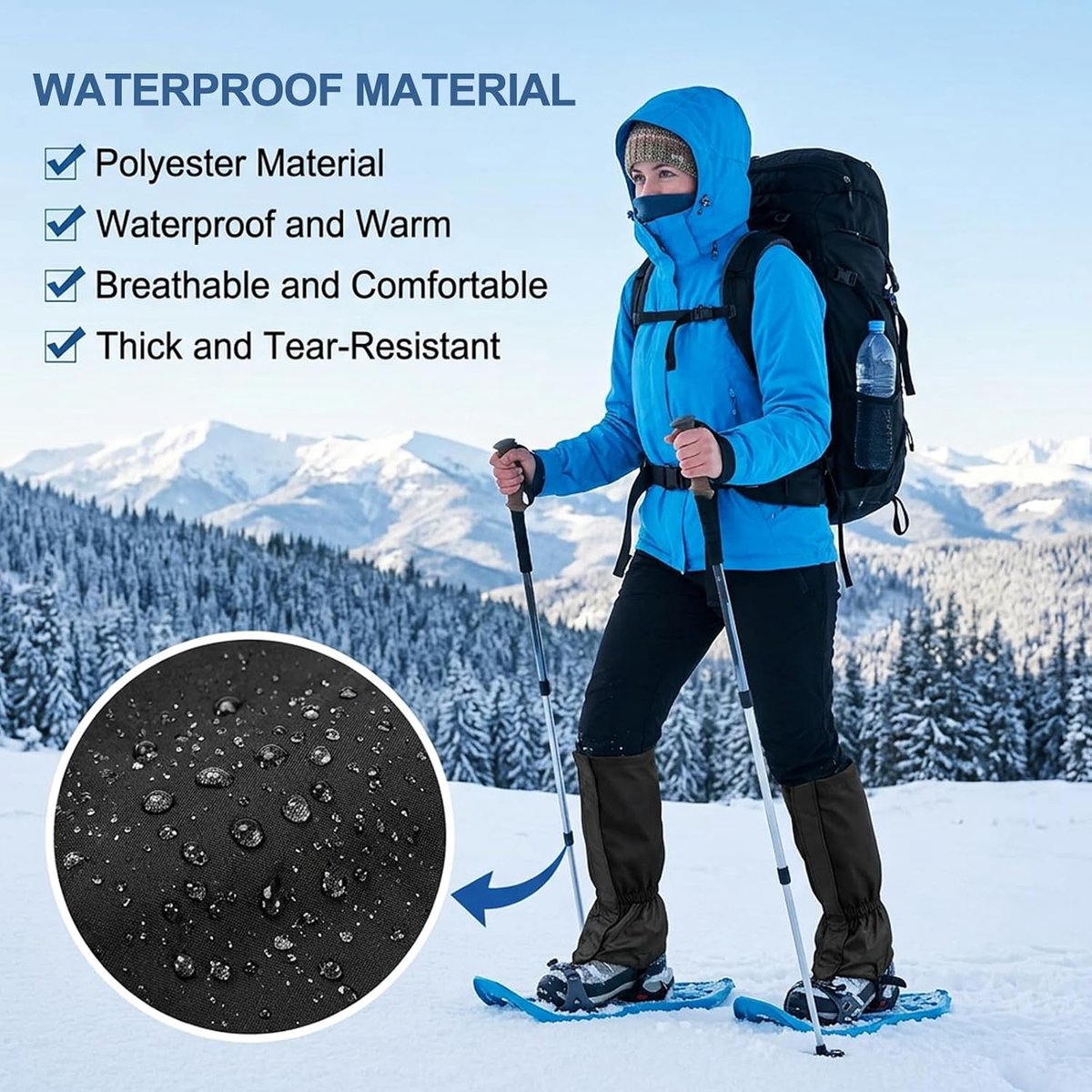 Beenkappen wandelen, waterdicht, ademend, verstelbare beenbescherming voor heren en dames, geschikt voor wandelen, klimmen, trekking, skiën, jagen en trailrunning in de open lucht