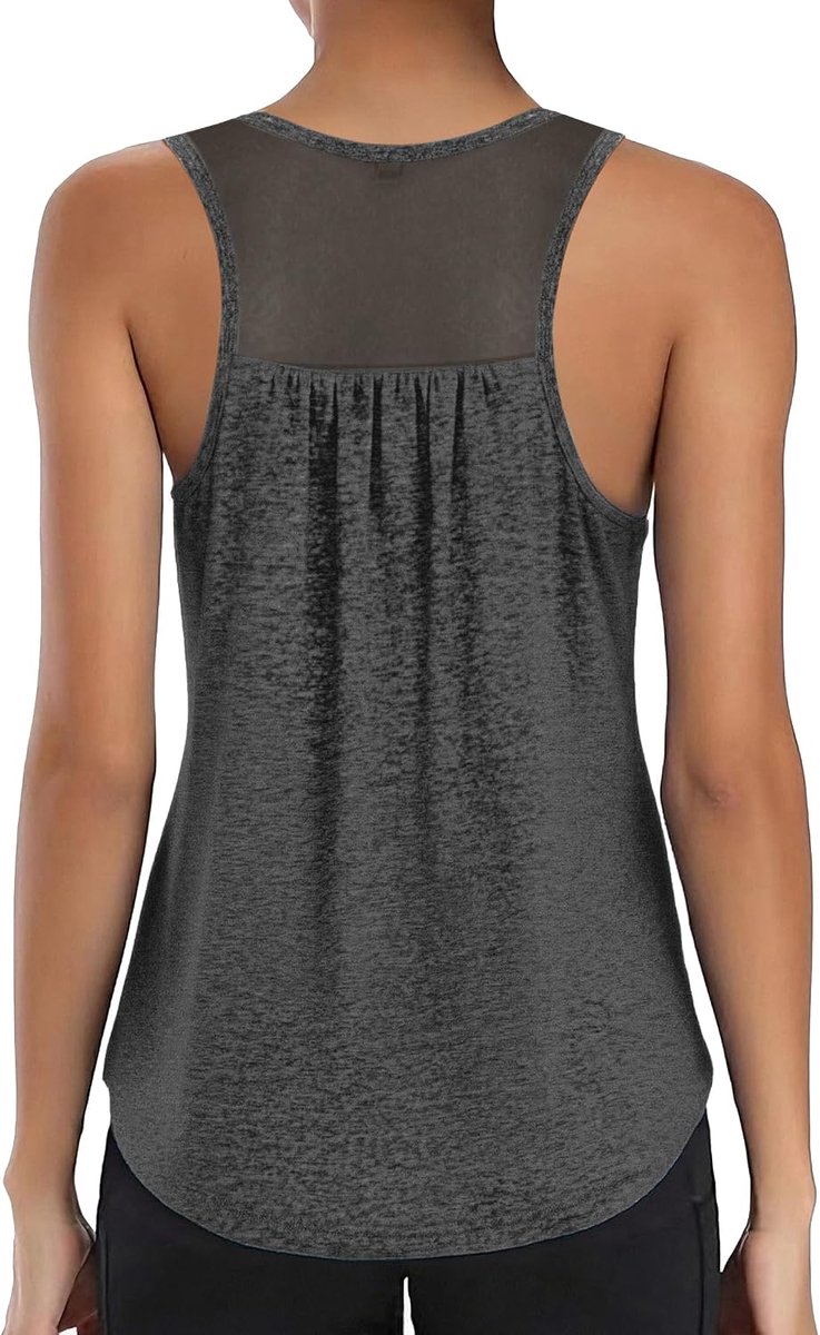 Sporttop voor dames, mouwloos, hardlopen, fitness, tanktop, licht, mesh-rug, T-shirt, ronde hals, yoga, shirt voor dames, S-3XL