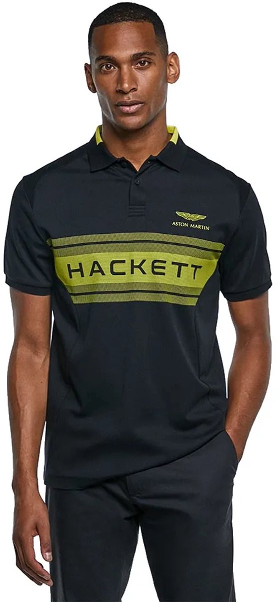 Hackett Aston Martin Racing Hm563036 Korte Mouw Poloshirt Zwart M Man