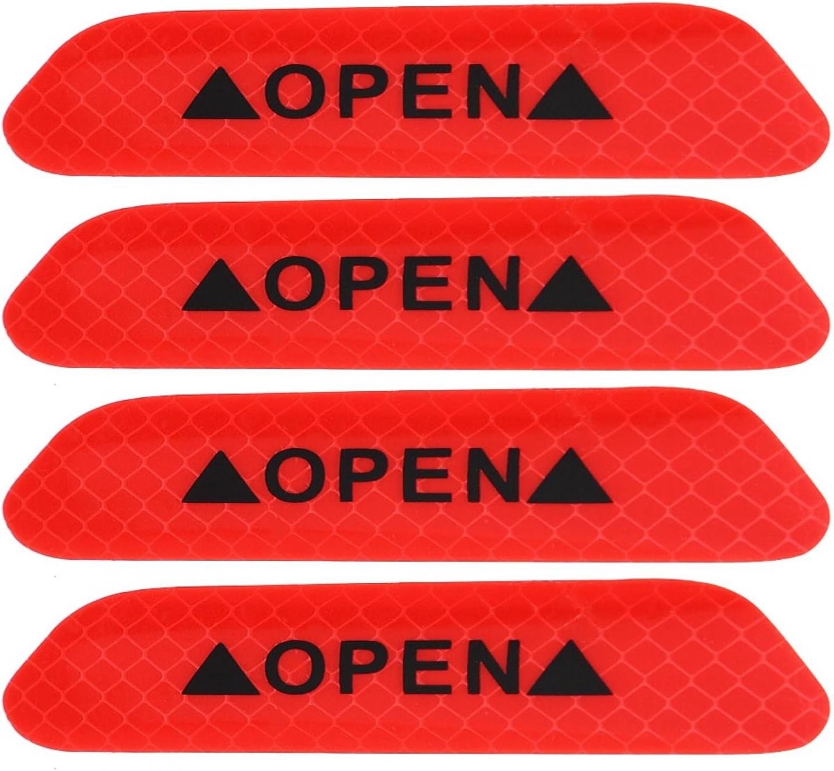 Reflecterende Waarschuwings Tape - 4 Stuks Zelfklevende Auto Deur Reflecterende Sticker Veiligheidsstrip Veiligheidssignaal (Fluo Rood)