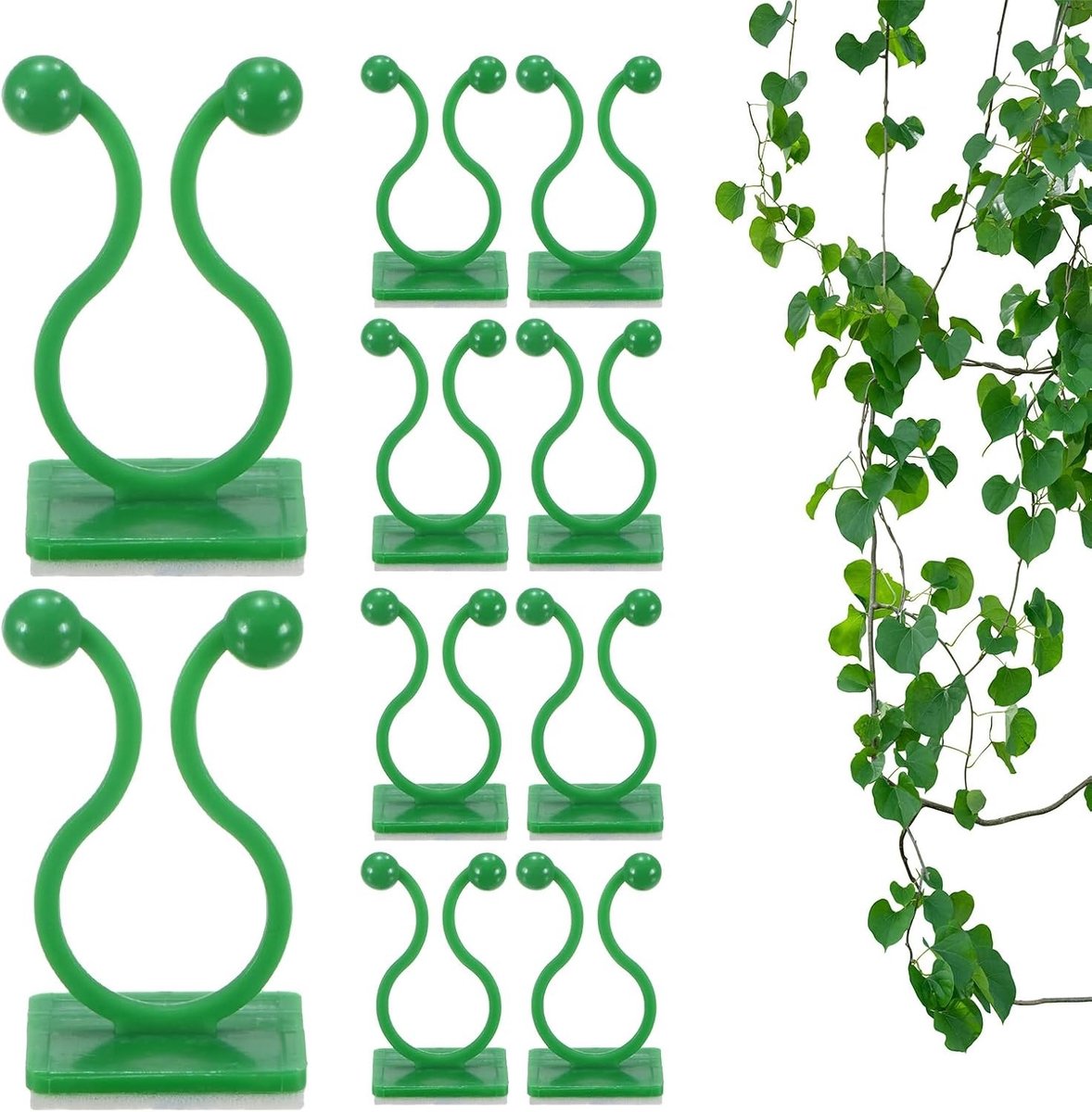 Set van 100 zelfklevende plantenmuurclips voor klimplanten, 14 mm tuin clips voor ondersteuning en bevestiging van wijnstokken en groenteplanten