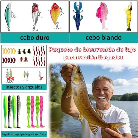 133-delige kunstaas-set (inclusief opbergdoos) – Geschikt voor het vangen van largemouth bass, forel, snoek en zeebaars in rivieren, meren en de zee. — afbeelding 3