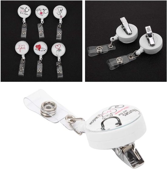 Set van 6 Uittrekbare ID Badge Reel Clips voor Identificatiekaarten en Naamkaartjes Accessoires — afbeelding 5
