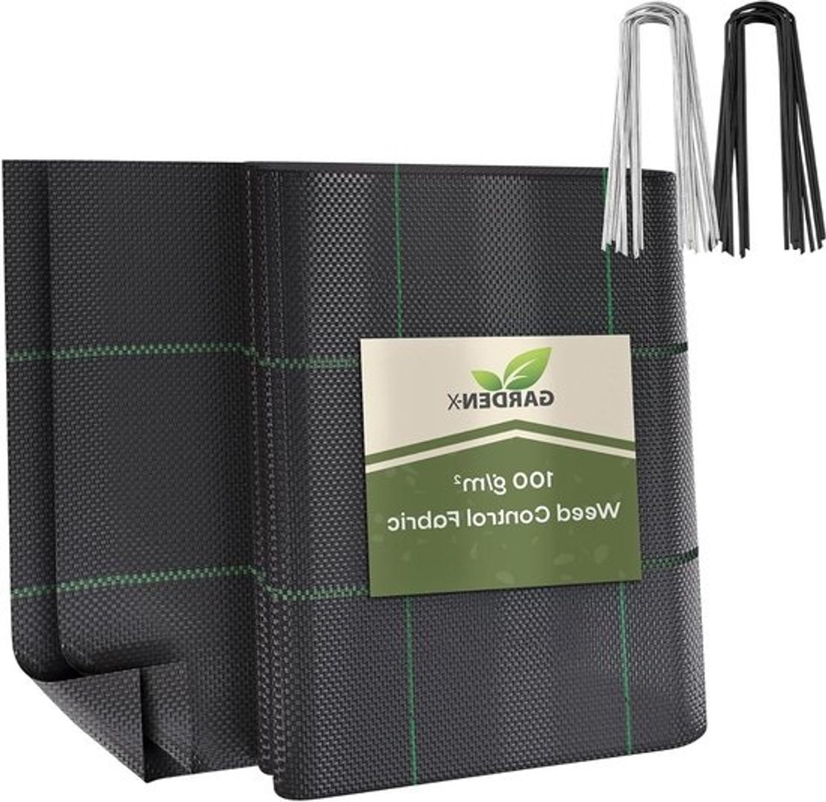 Onkruiddoek met ankers - Bodemdoek worteldoek - Tuin onderhoud - Waterdoorlatend UV-bestendig - 11m² 1.1x10m - Zwart