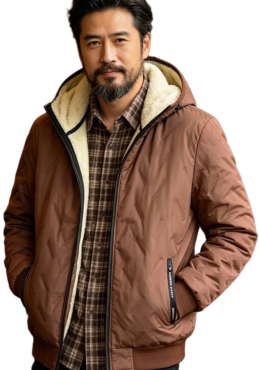 Currero Winterjas Parka Heren Lange Jas Mannen Wintermantel Overjas Gewatteerd Waterdicht Winter Stijlvol Mantel Volwassen Bruin
